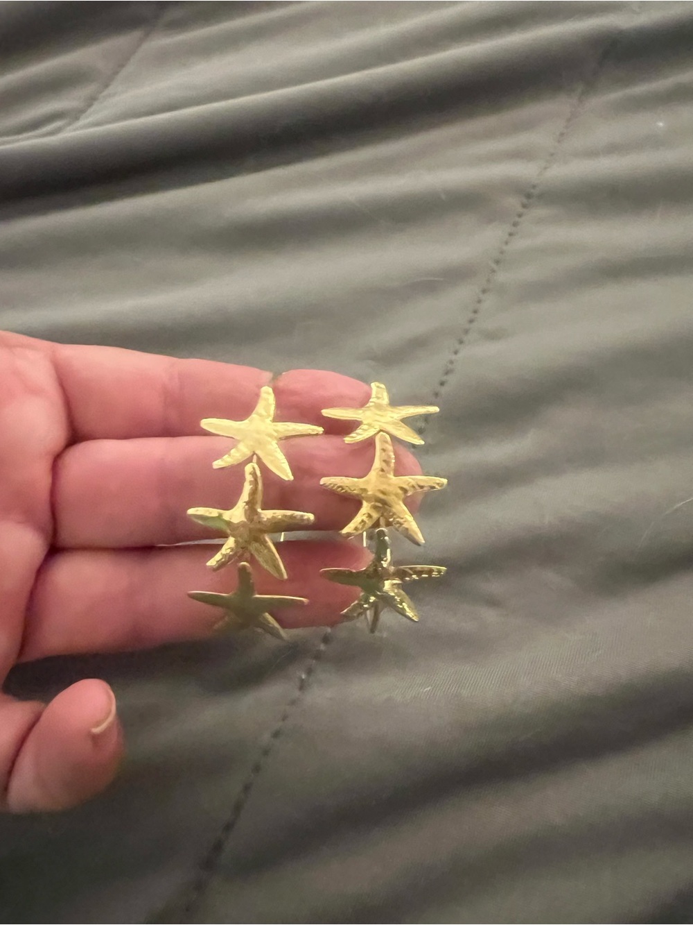 Sheila Fajl Gold Starfish Hoop Earrings